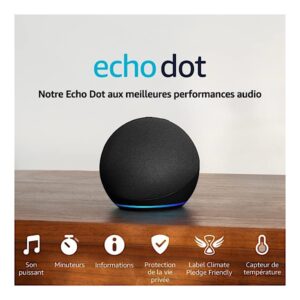 Amazon Echo Dot 5e génération Bluetooth et Wi-Fi  - Noir
