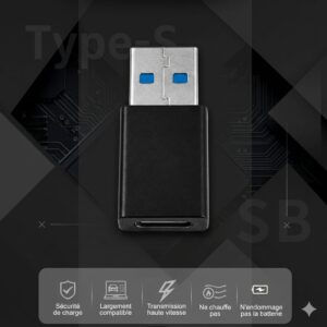 Adaptateur Type-C Femelle vers USB A Mâle