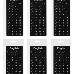 Lot de 6 Autocollants Clavier QWERTY Anglais -
