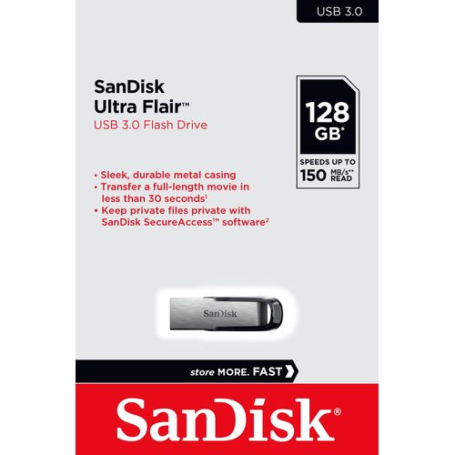 CLE USB 128 Giga Ultra Flair SanDisk 150 Mbps