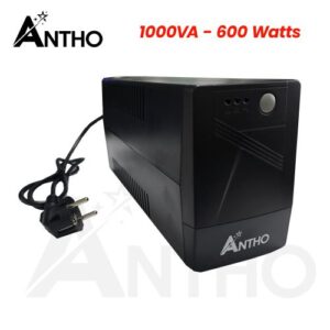 Onduleur ANTHO 1000Va - 600W - 12V7A - 2 Prises - Fr - 50Hz - 230Vac - 1000 Va