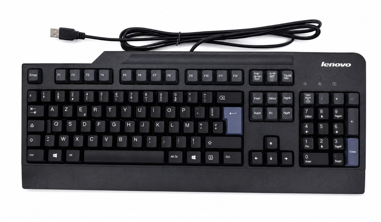 Clavier Filiaire USB Lenovo AZERTY avec pavé numérique