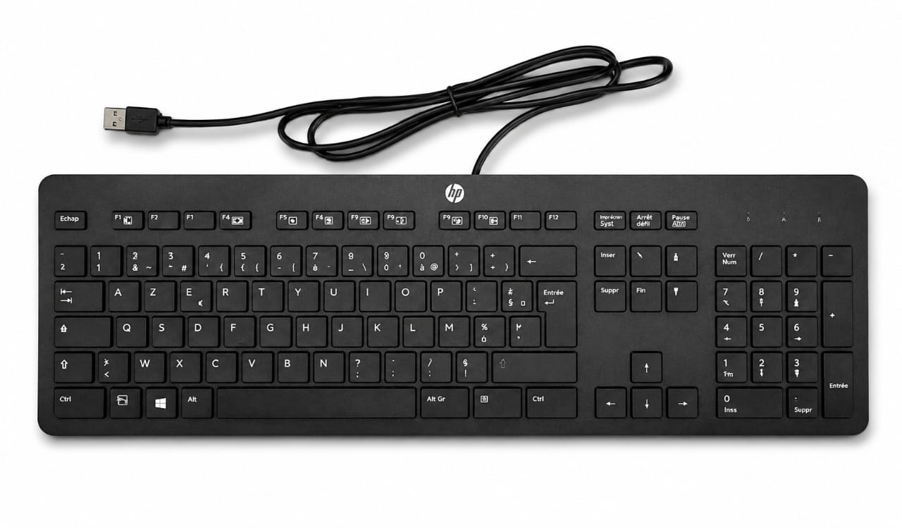 Clavier filaire HP USB AZERTY avec pavé numérique
