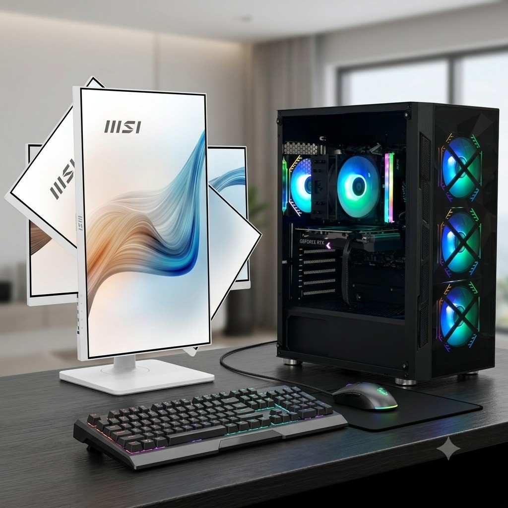Gamer Core I5-12500 / RTX 3050 – 6Giga / 16G ram + 1 écran msi 24 pouces