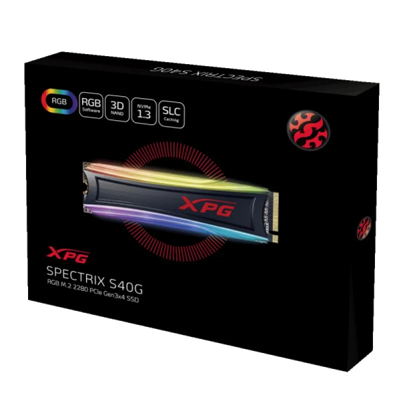Disque dur XPG Spectrix S40G RVB 256 Go SSD M.2 NVMe PCIe Gen3x4 | Pc
