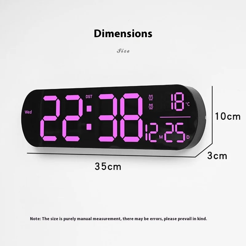Horloge murale numérique LED RGB 6651R – Image 2