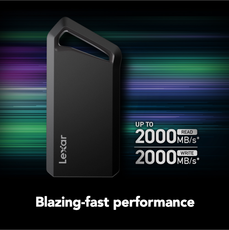 Disque Lexar SL600 SSD 1TB Externe Professionnel, USB-C 3.2 Gen 2x2, jusqu'à 2 000 Mo/s