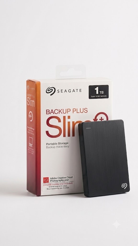 Disque Dur Externe Seagate Backup Plus Slim 1 To USB 3.0 – Portable Noir – Image 2