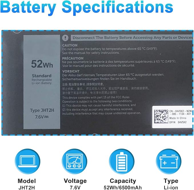 Batterie Dell Latitude 7310 Modèle JHT2H – Image 2
