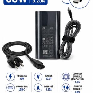 Chargeur HP 65W USB-C 20V 3,25A