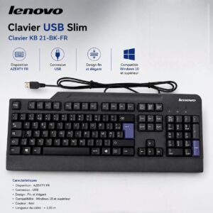 Clavier Filiaire USB Lenovo AZERTY avec pavé numérique