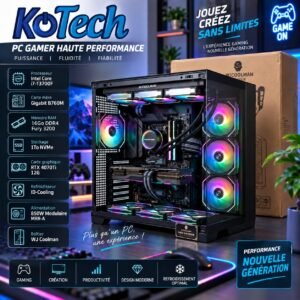 Gamer core i7-13700F / RTX 4070Ti – 12Giga / 16G DDR4 Fury 3200 / 1TERA nvme