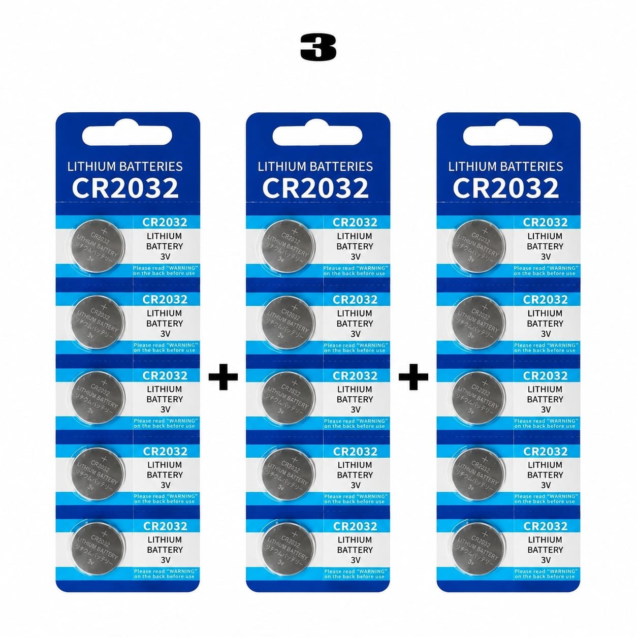 Pack de 3X Piles lithium CR2032 3V pour BIOS/CMOS