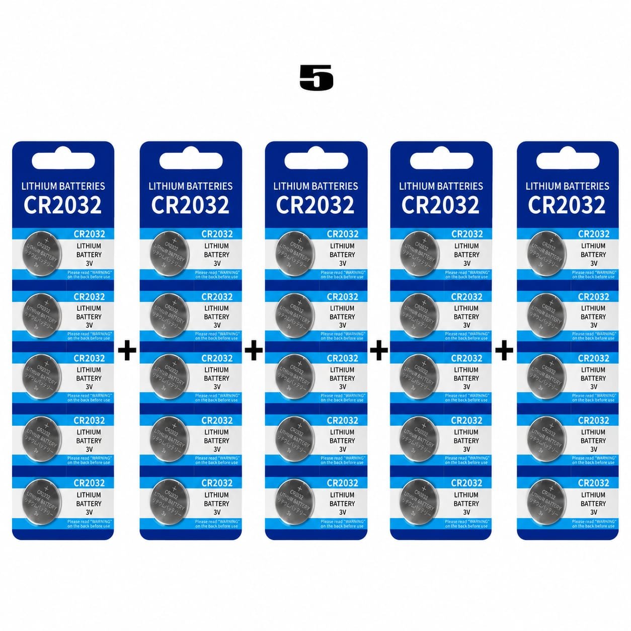 Pack de 5X Piles lithium CR2032 3V pour BIOS/CMOS