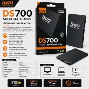 Disque Dur SSD 512 GB DATO DS700 , SATA III 6 Gb/s, 2,5″ Ultra Slim 7 mm