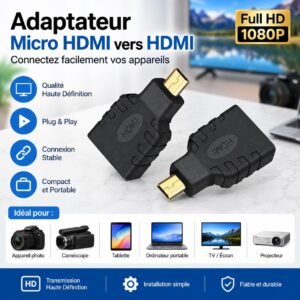 Adaptateur Micro HDMI Mâle vers Micro HDMI Mâle