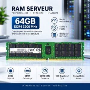 RAM Serveur 64 GB DDR4  ECC 2Rx4 PC4-3200AA