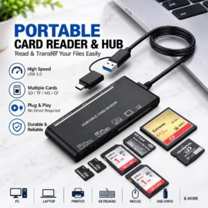 Lecteur de Cartes SD Micro SD-CF USB 3.0 Multi-Format