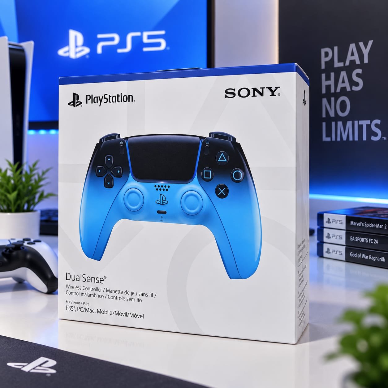 Manette sans fil Sony PlayStation 5 DualSense Bleu, PS5/PC/Mac/Mobile – Image 3