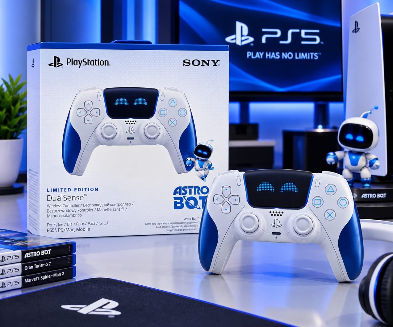 Manette sans fil Sony PlayStation 5 DualSense Édition Limitée Astro Bot