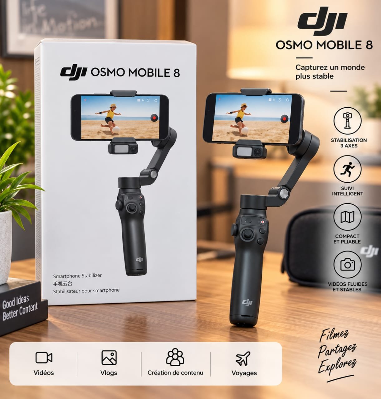 Stabilisateur Smartphone DJI Osmo Mobile 8-Intelligent