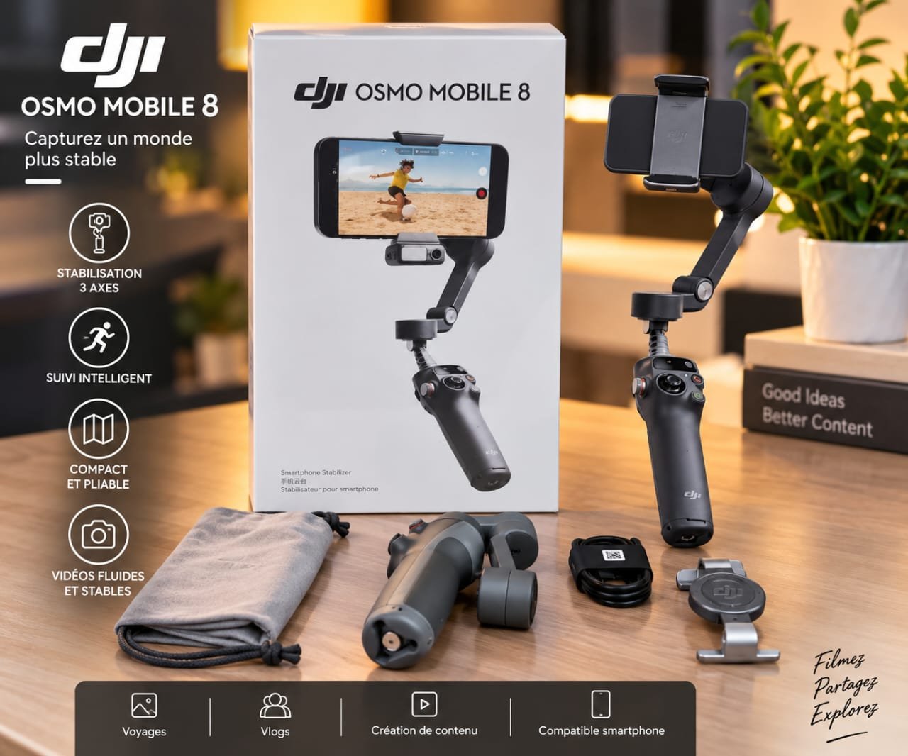 Stabilisateur Smartphone DJI Osmo Mobile 8-Intelligent – Image 2