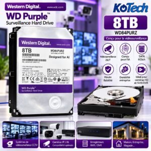 Disque dur Western Digital 8TB WD Purple , SATA 6 Gb/s,