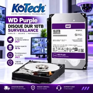 Disque dur WD Purple 10TB, HDD SATA 3,5"