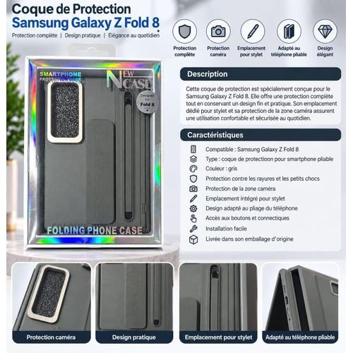 Coque Samsung Galaxy Z Fold 8, Protection Complète Gris – Image 2