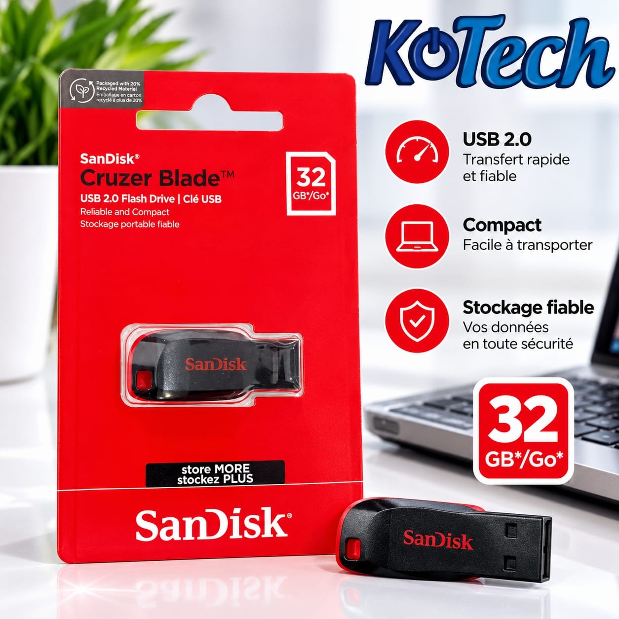 Clé USB SanDisk Cruzer Blade 32 Go USB 2.0