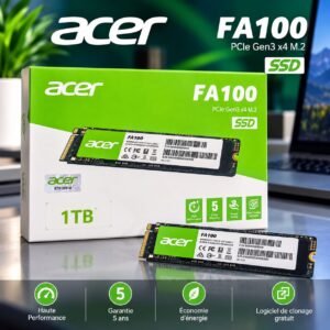 Disque Dur Acer 1TB FA100  SSD M.2 NVMe PCIe Gen3 x4 , Haute Performance