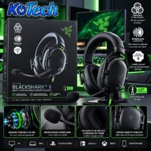Casque Gaming Razer BlackShark V2 X, Filaire, 7.1 Surround, Multi-Plateforme