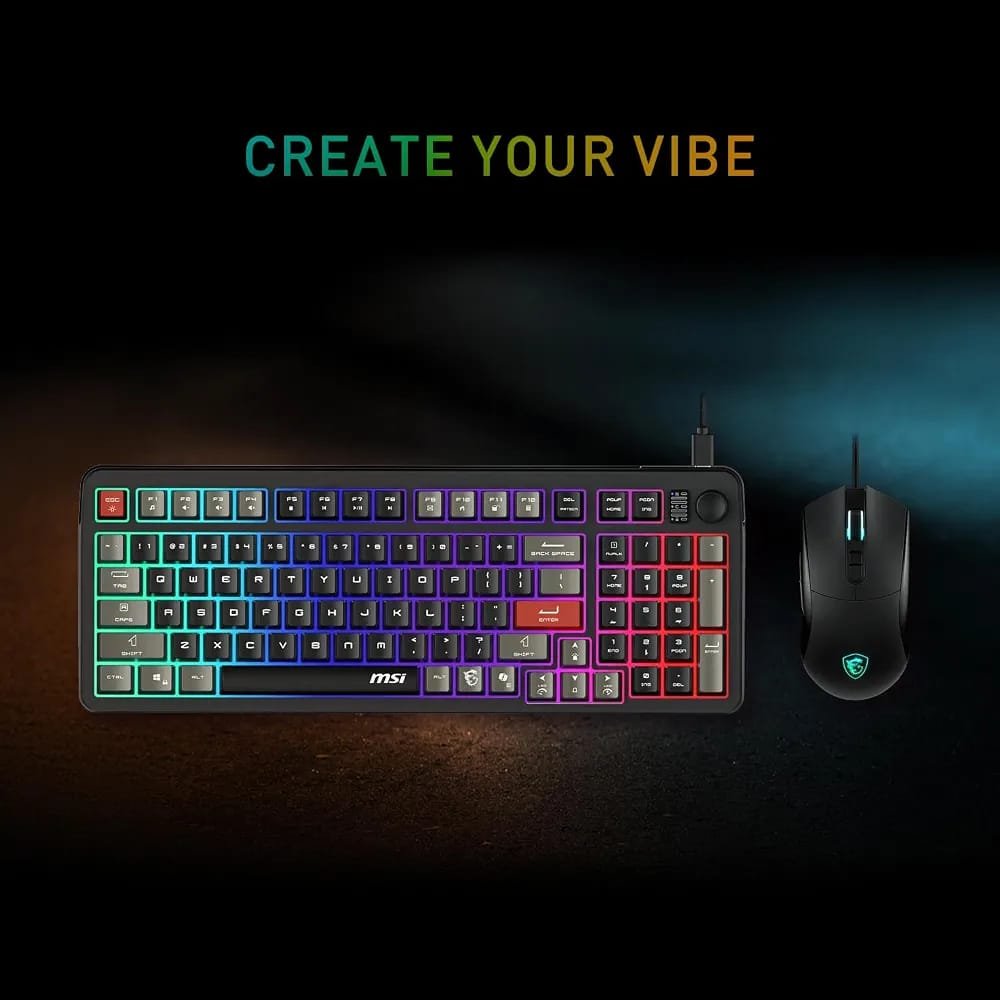 Clavier Gaming RGB + Souris Filaire MSI FORGE GK110 COMBO -QWERTY – Image 3