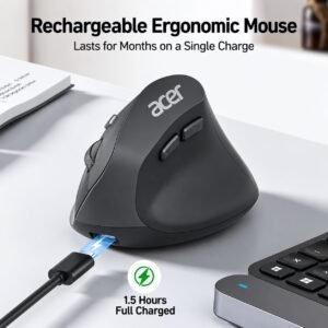 Souris ergonomique verticale Acer OMR217, rechargeable, sans fil