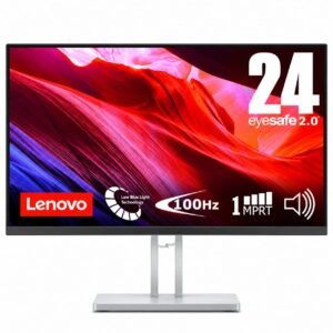 Écran Lenovo L24i-4A 23,8 pouces Full HD 100 Hz, Noir et Argenté