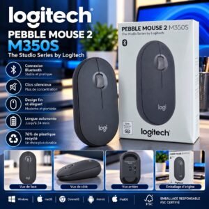 Souris sans fil Logitech Pebble Mouse 2 M350S Bluetooth, Clics silencieux