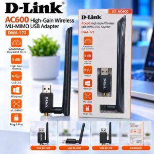 Clé WiFi USB D-Link DWA-172 AC600 Dual Band avec antenne 5 dBi