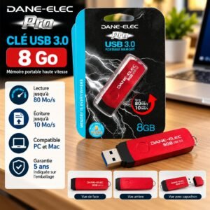 Clé USB 8GB DANE-ELEC Pro USB 3.0